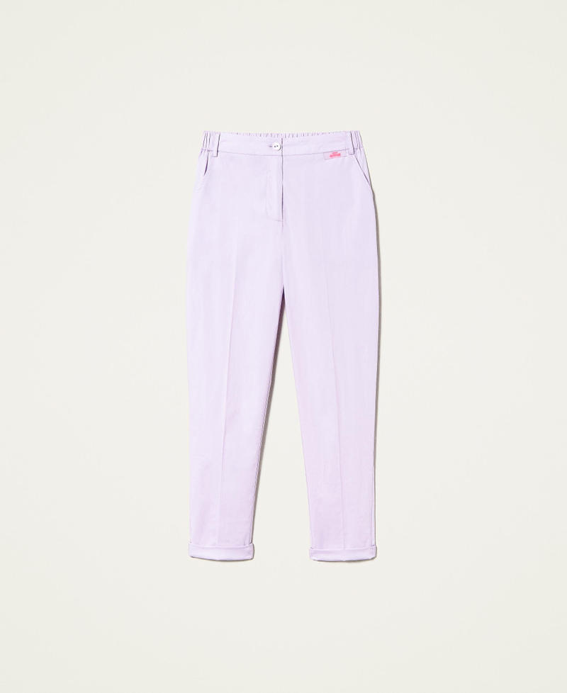 Poplin cigarette trousers "Pastel Lilac” Woman 221AT2035-0S