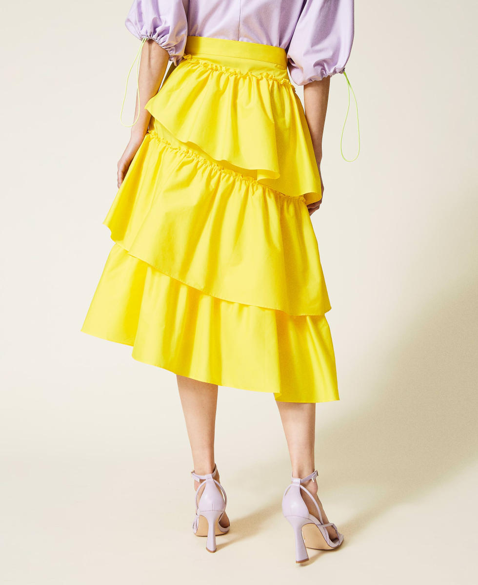 Poplin skirt with flounces