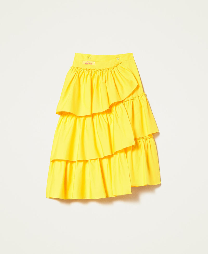 Popelinerock mit Volants