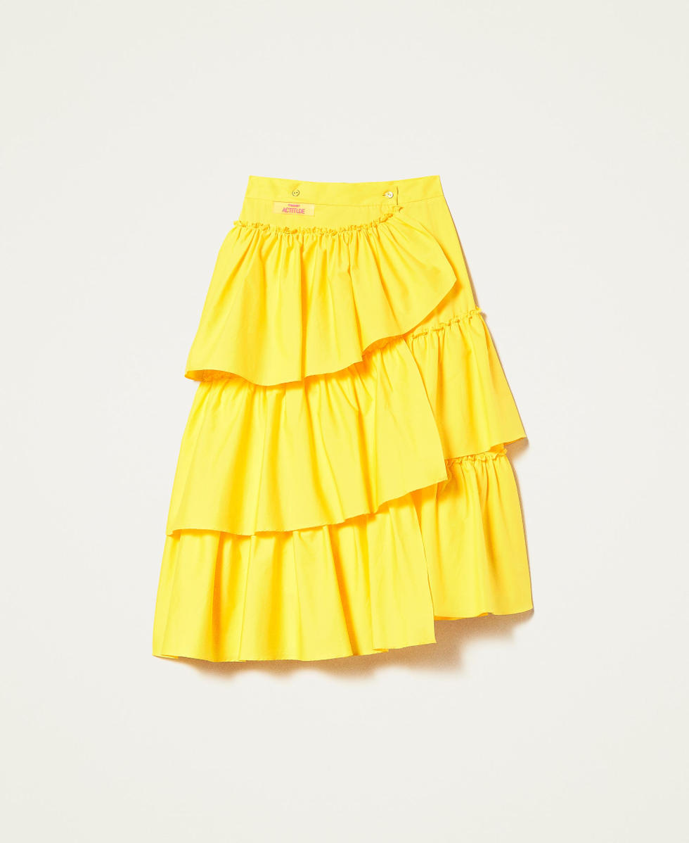 Poplin skirt with flounces
