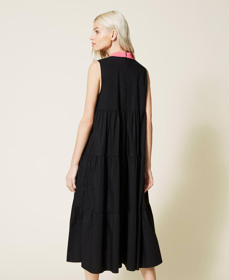 Платье-миди из поплина Черный женщина 221AT2037-04
