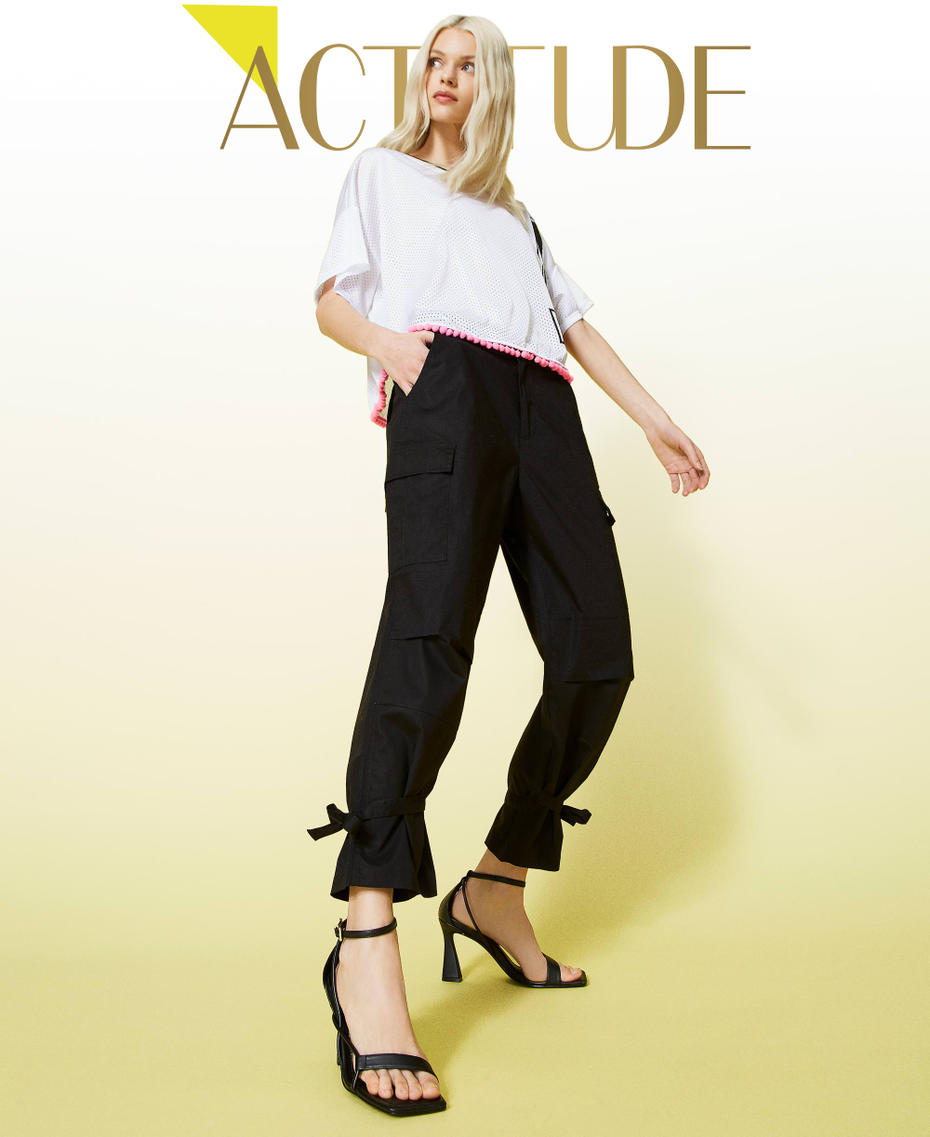 Poplin cargo trousers