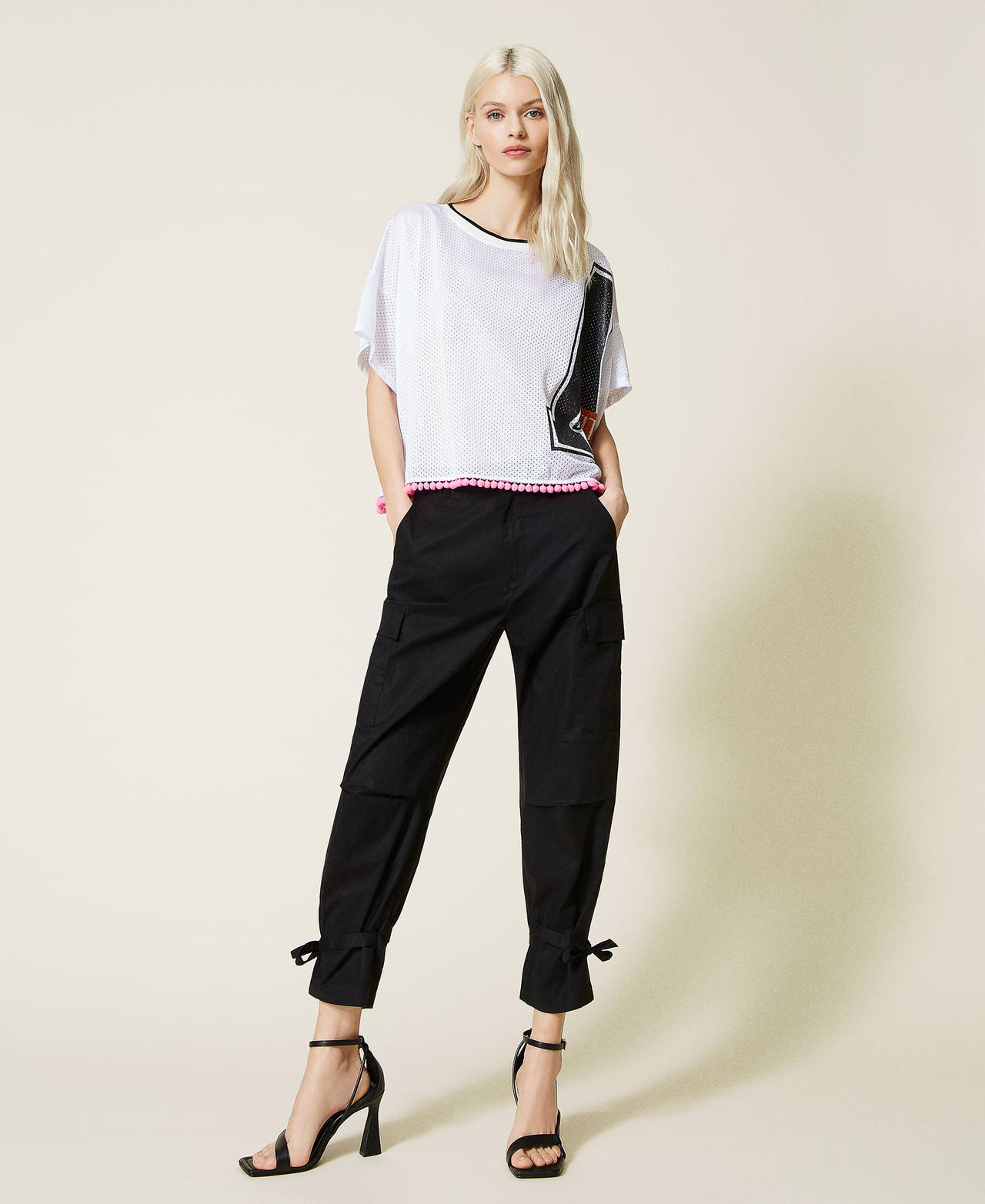 Poplin cargo trousers
