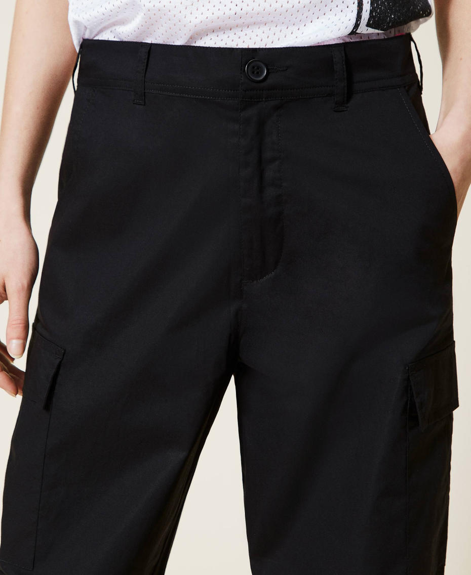 Poplin cargo trousers