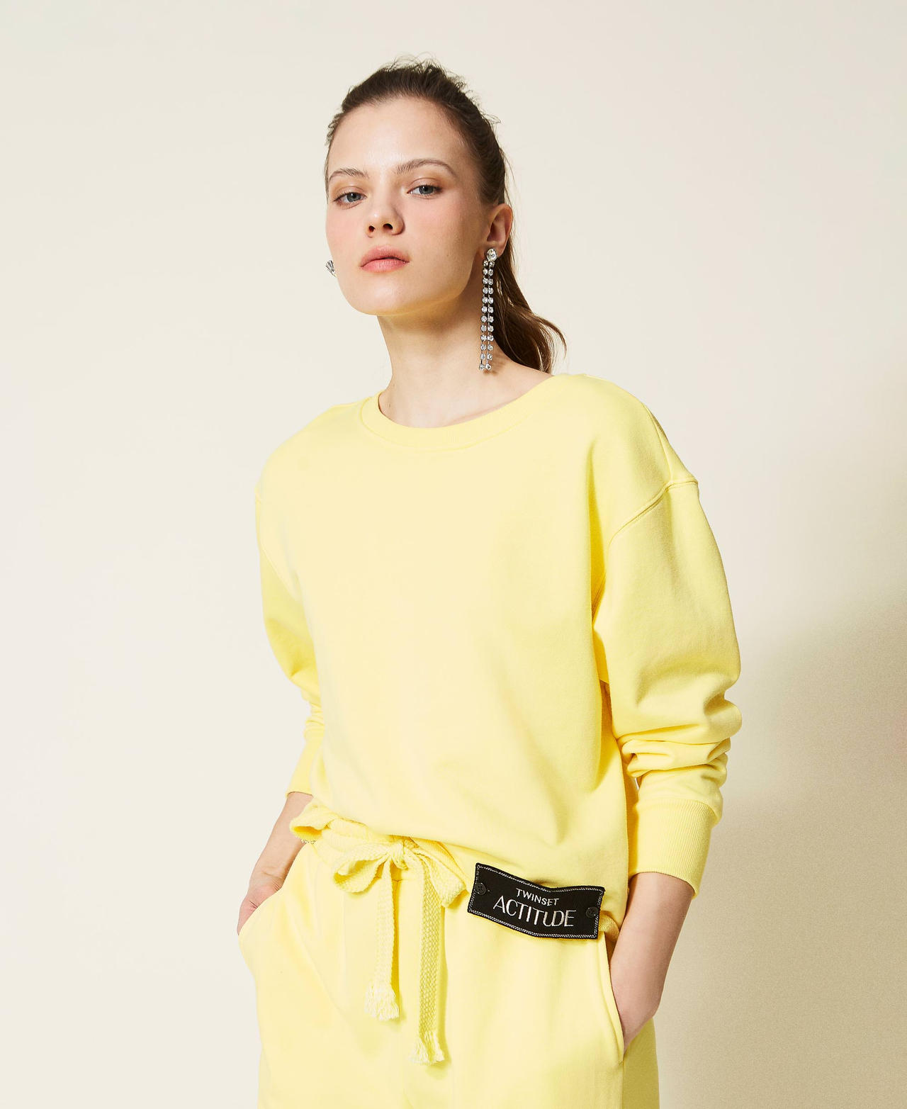 Maxi logo sweatshirt Vivid Yellow Woman 221AT2052-02