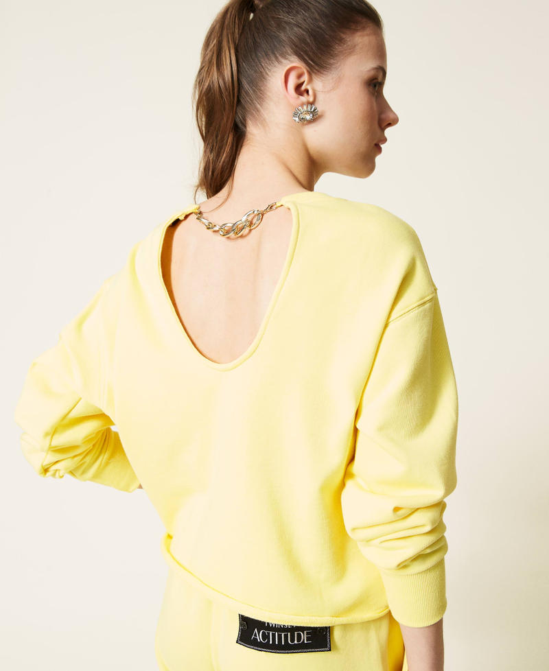 Maxi logo sweatshirt Vivid Yellow Woman 221AT2052-05