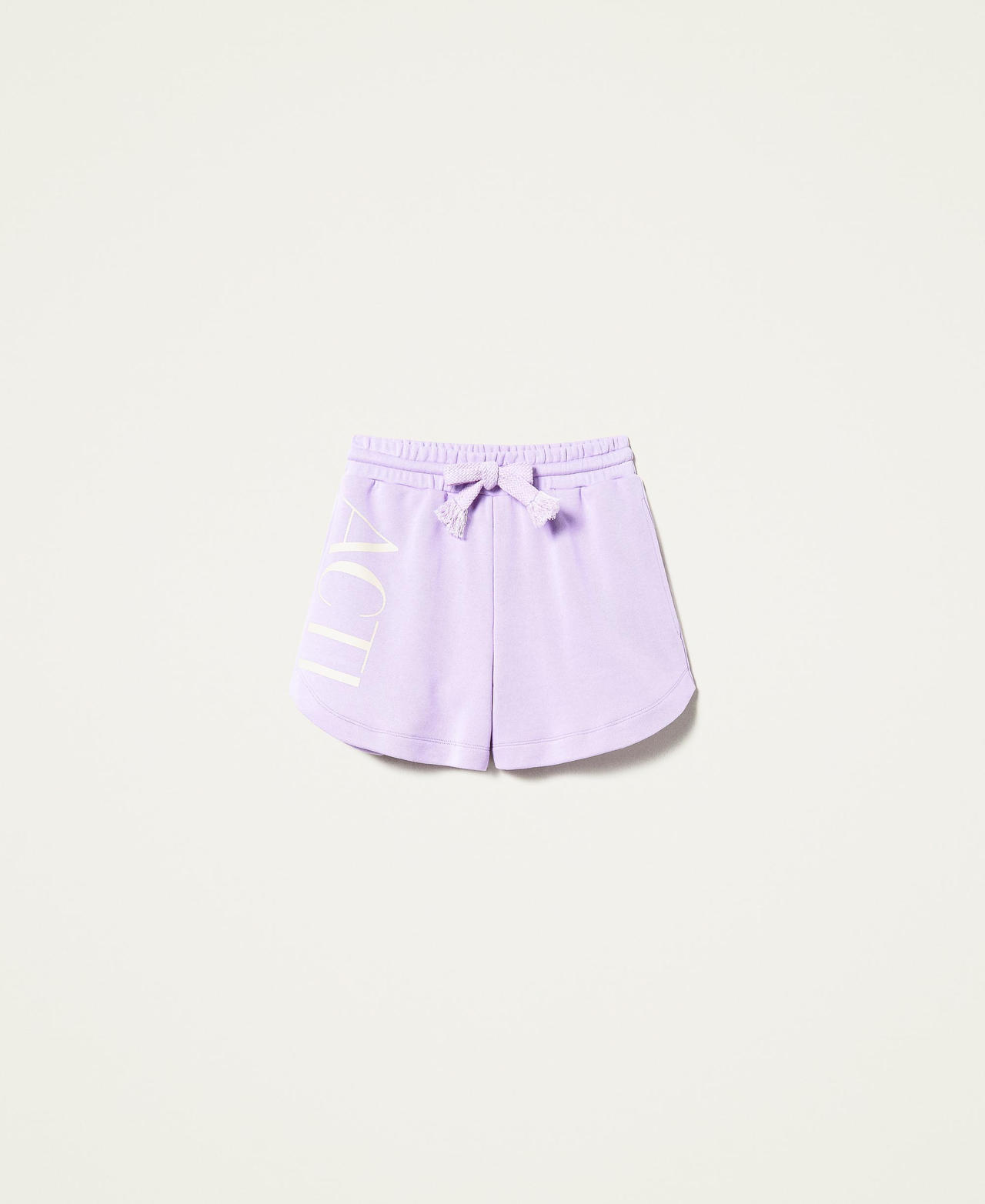 Shorts in felpa con logo Viola "Pastel Lilac" Donna 221AT2053-0S