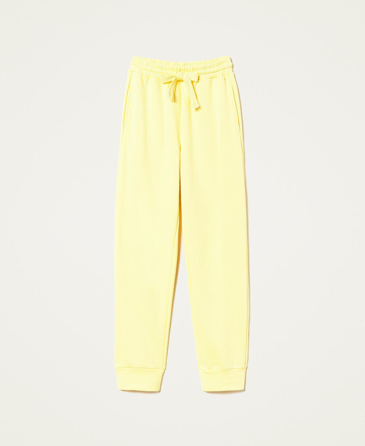 Plush fabric joggers Vivid Yellow Woman 221AT2054-0S