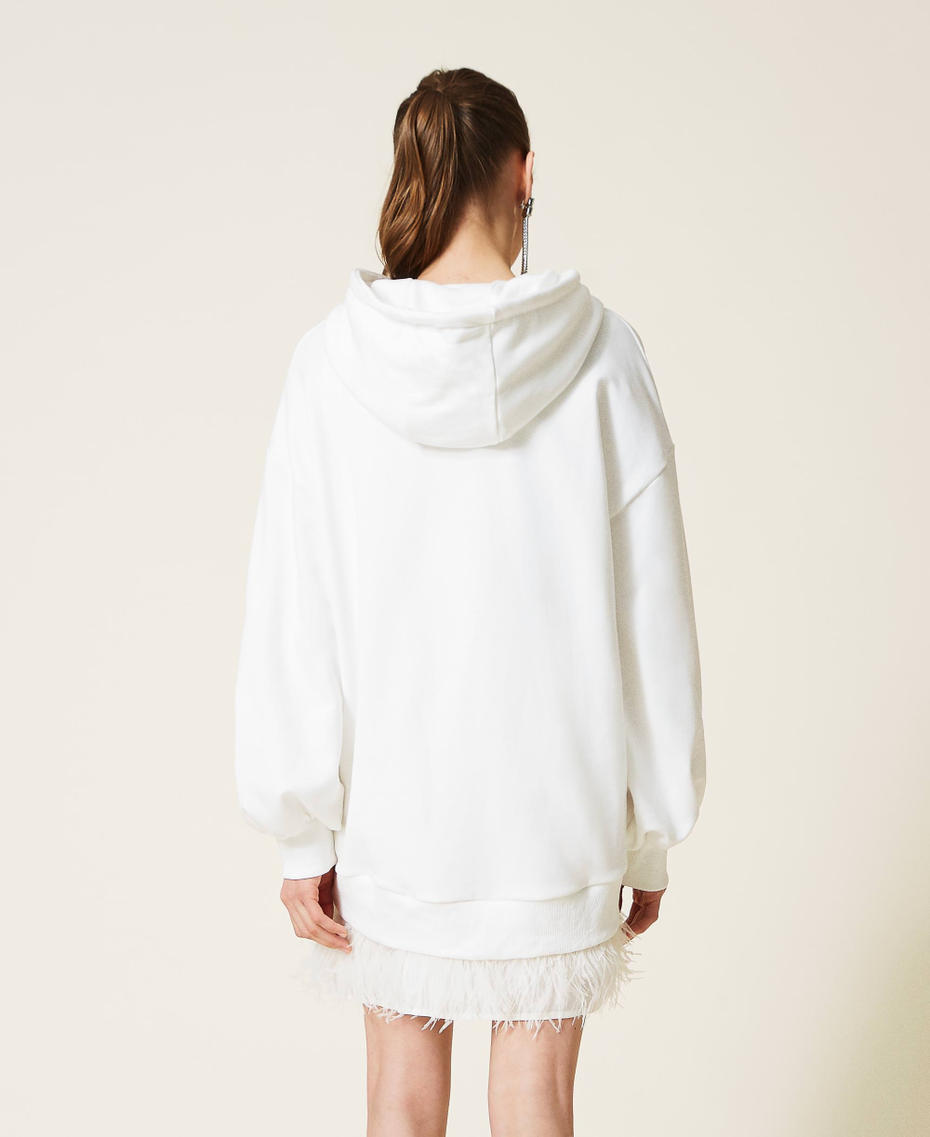 Maxi felpa stampata con cappuccio Off White Donna 221AT2063_00526_04