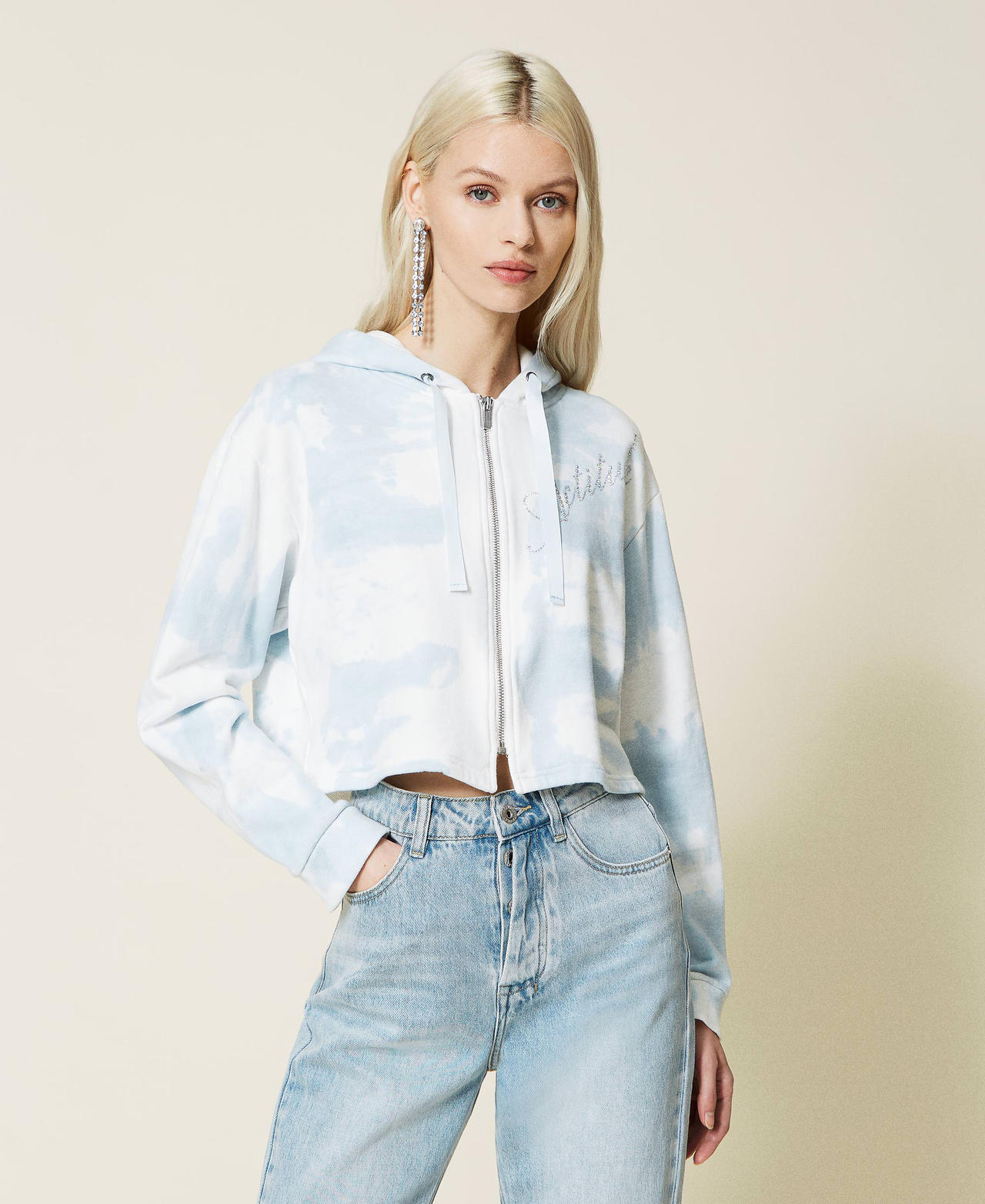 Sudadera boxy con cremallera