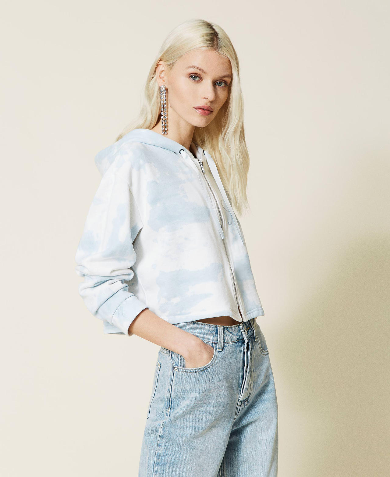 Sudadera boxy con cremallera