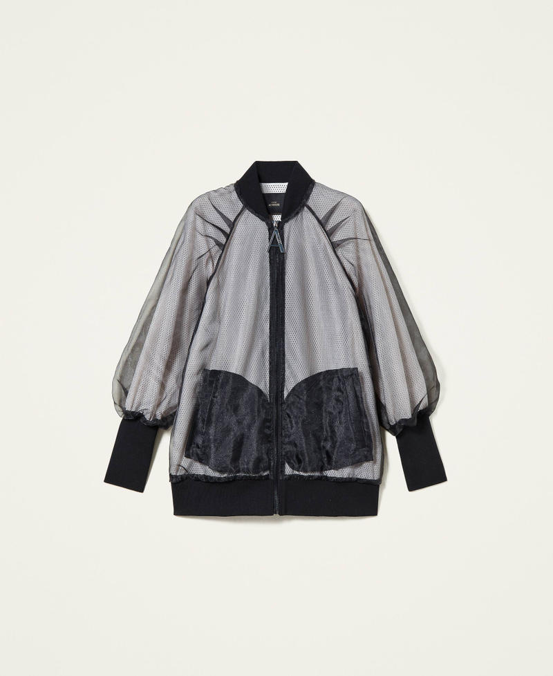 Organza-doubled bomber jacket