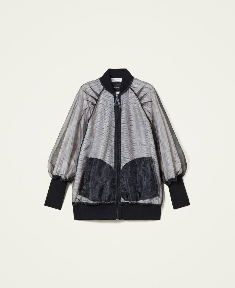 Organza-doubled bomber jacket