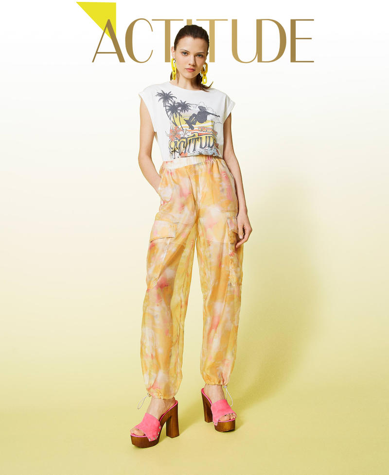 Organza cargo trousers Vivid Yellow Nuances Woman 221AT2152-01