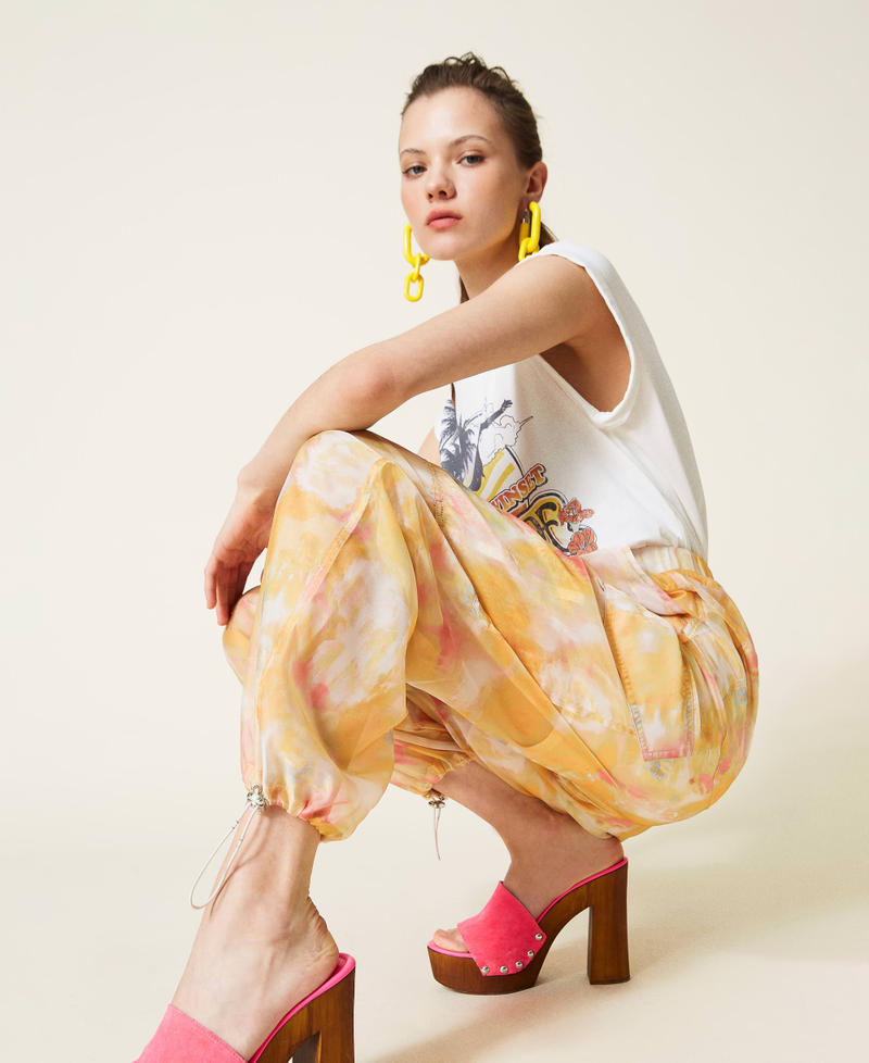 Organza cargo trousers Vivid Yellow Nuances Woman 221AT2152-02