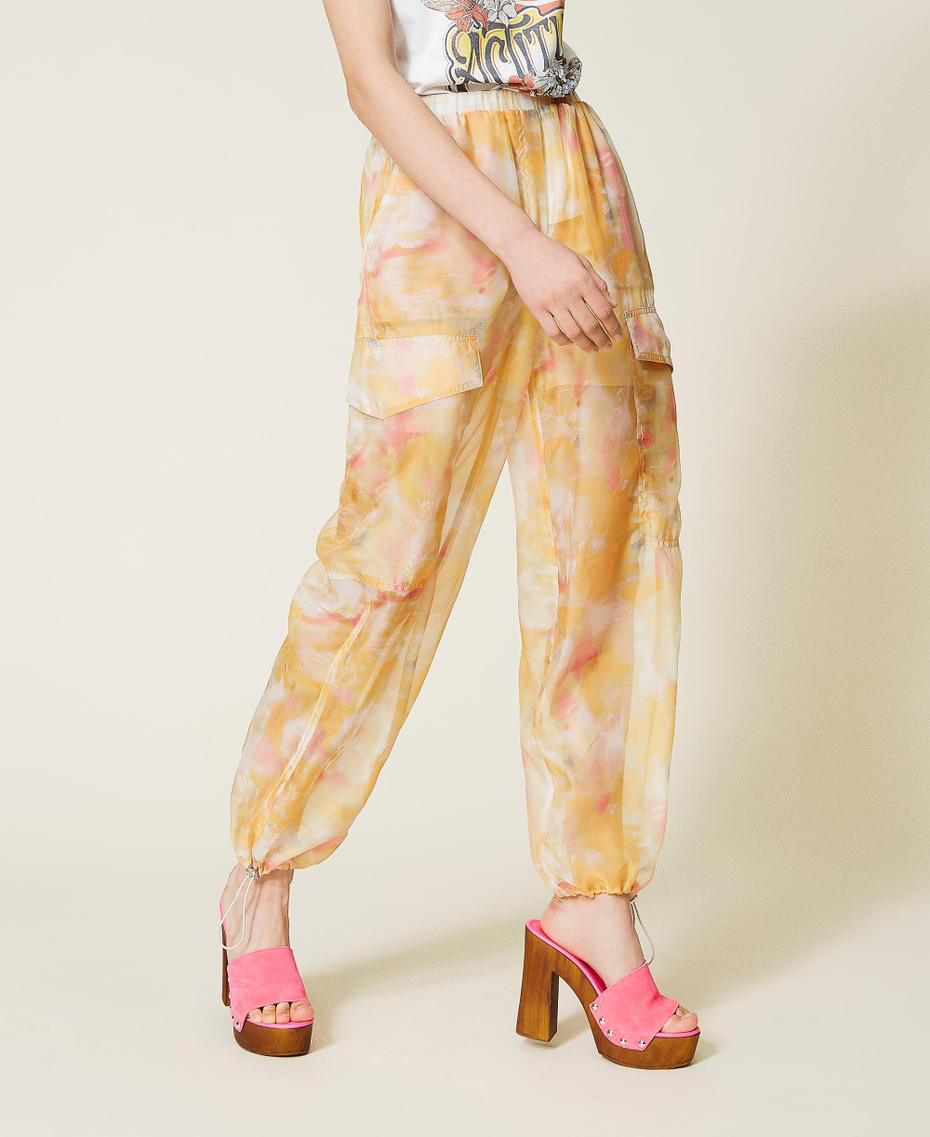Organza cargo trousers Vivid Yellow Nuances Woman 221AT2152-05