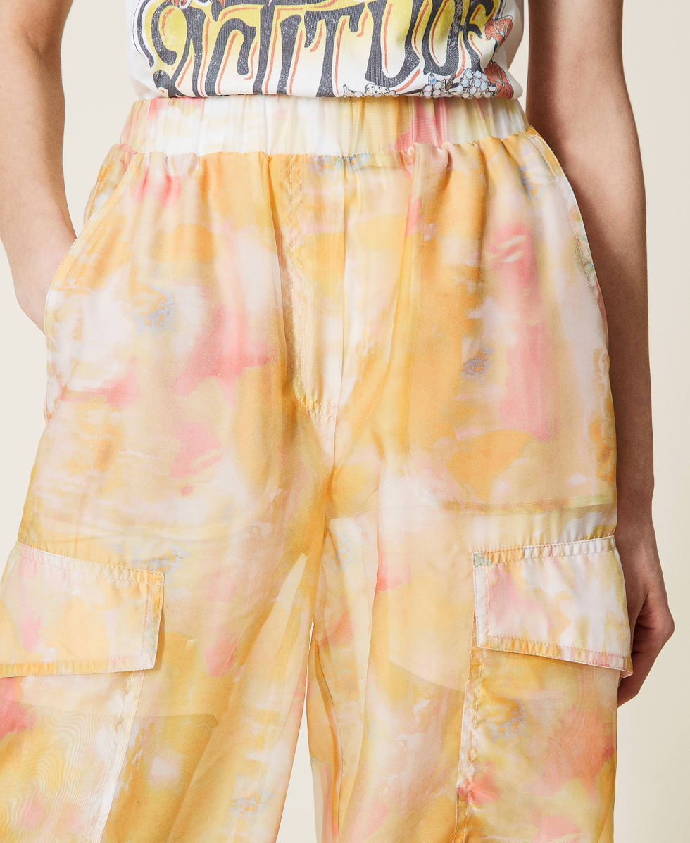 Pantalon cargo en organza