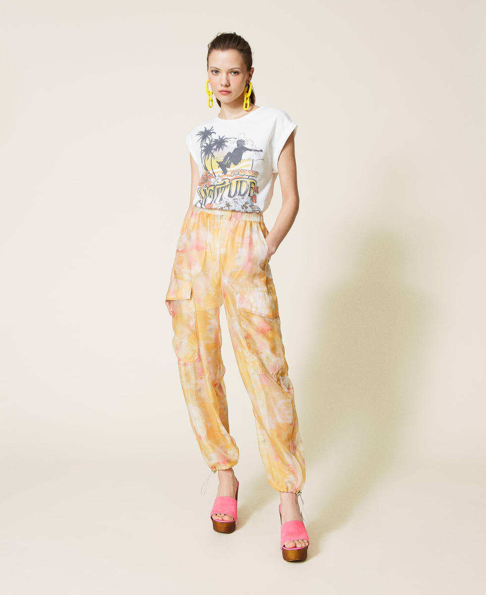 Pantalon cargo en organza