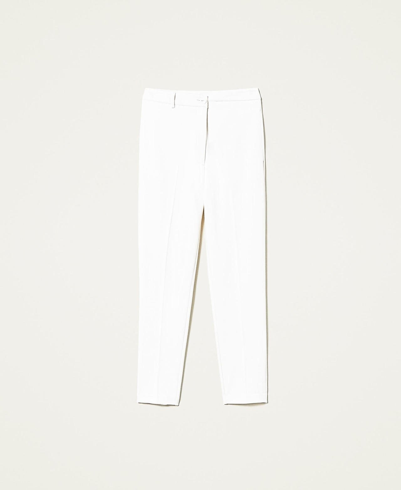 Pantaloni con chiusura asimmetrica Bianco Gardenia Donna 221AT2166-0S