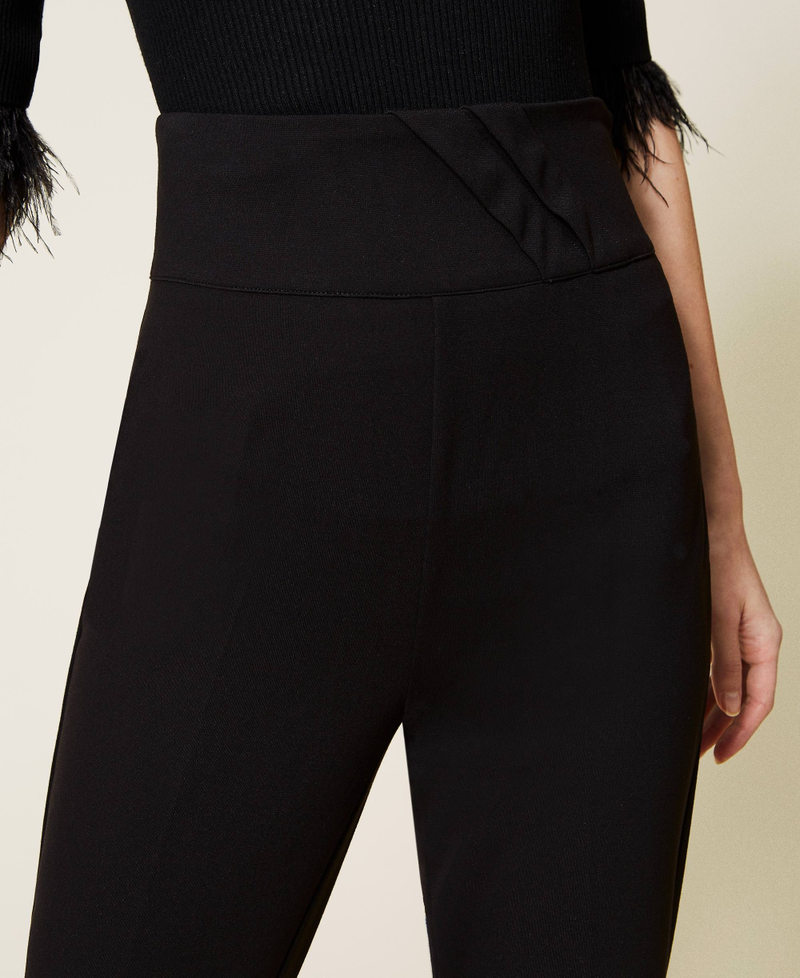 Cigarette trousers with pleats Black Woman 221AT216B-06