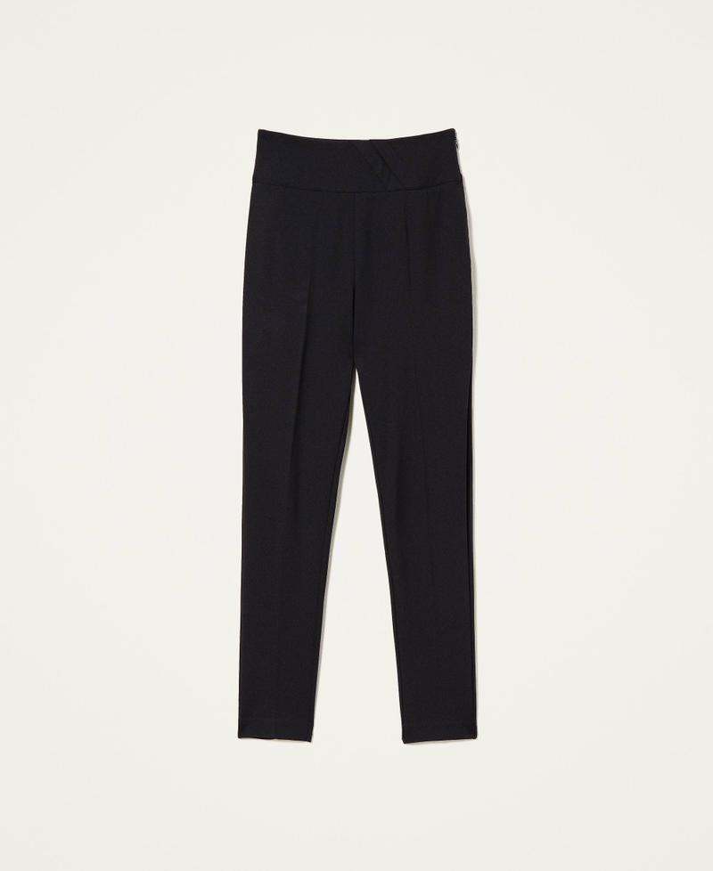 Cigarette trousers with pleats Black Woman 221AT216B-0S