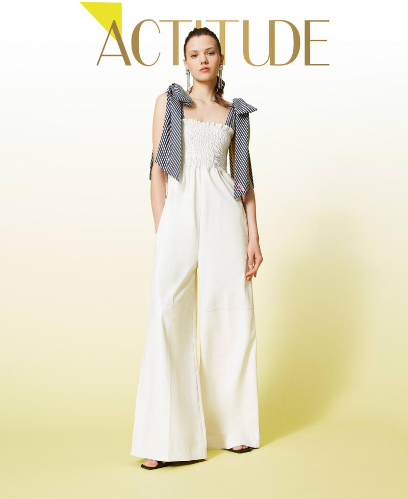 Coated fabric jumpsuit White Gardenia Woman 221AT2170-01