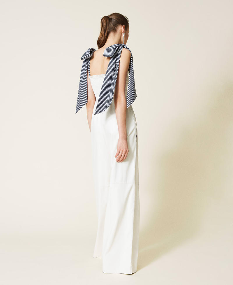Платье-комбинезон из ткани с полимерным покрытием Белый Гардения женщина 221AT2170-04