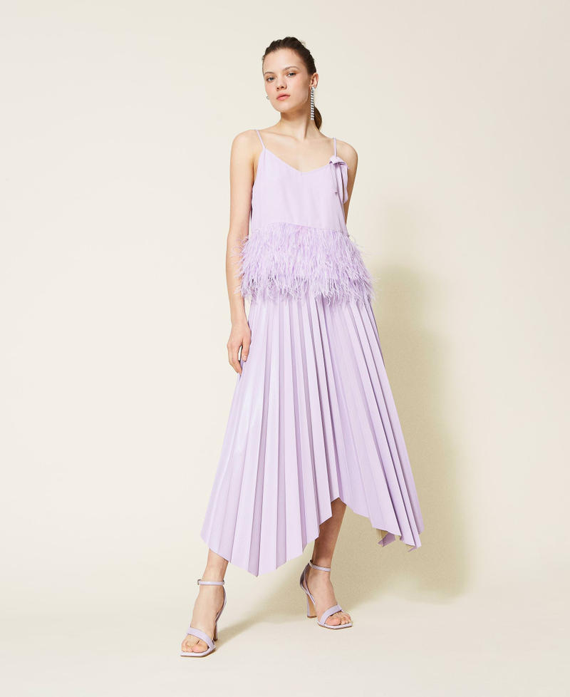 Pleated midi skirt "Pastel Lilac” Woman 221AT2173-02