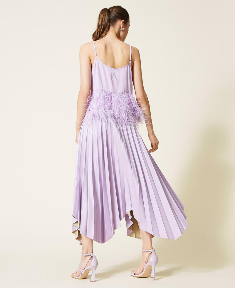 Плиссированная юбка-миди Фиолетовый "Пастельная сирень" женщина 221AT2173-04