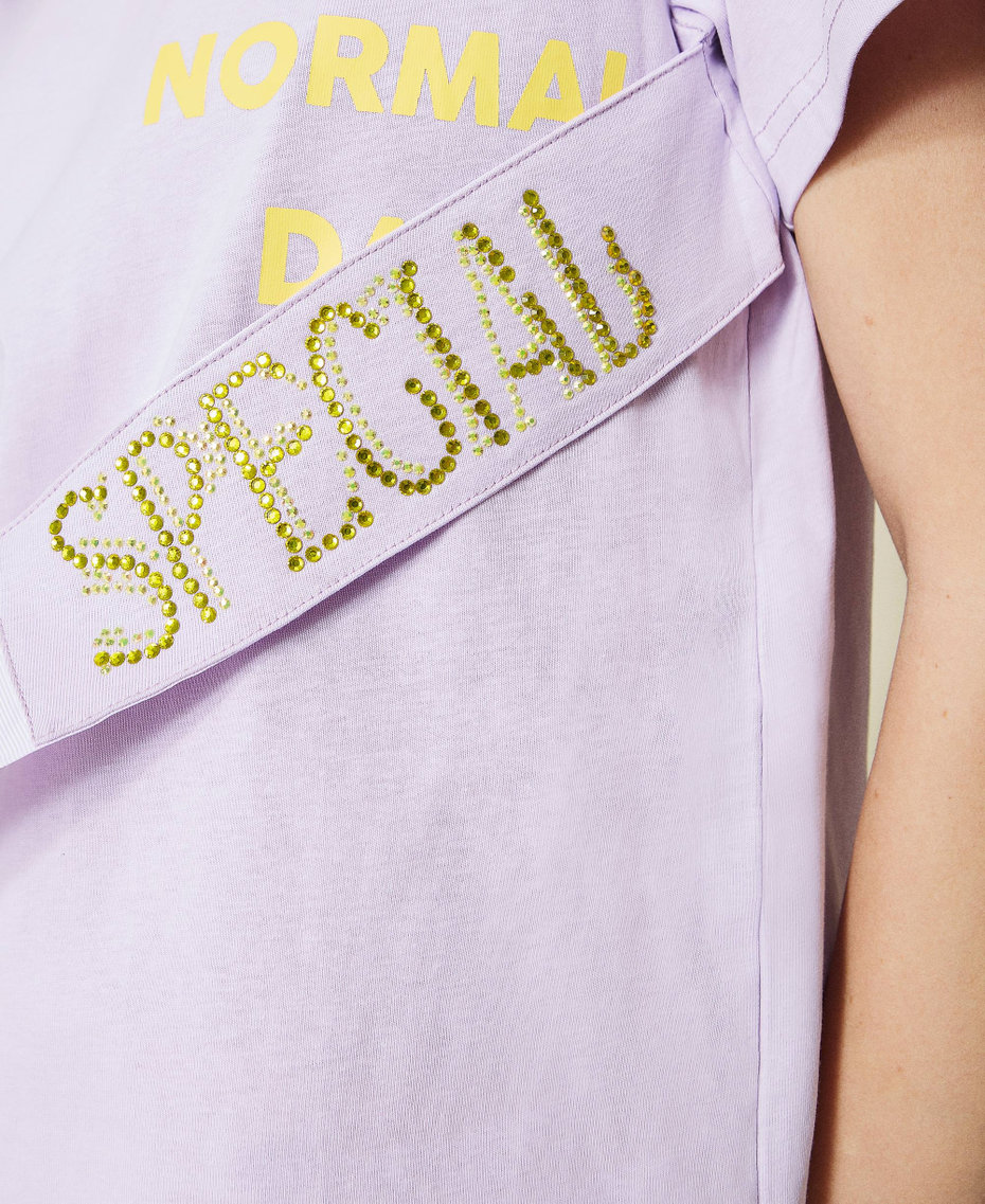 T-shirt avec rubans en gros-grain Violet « Pastel Lilac » Femme 221AT2187-06