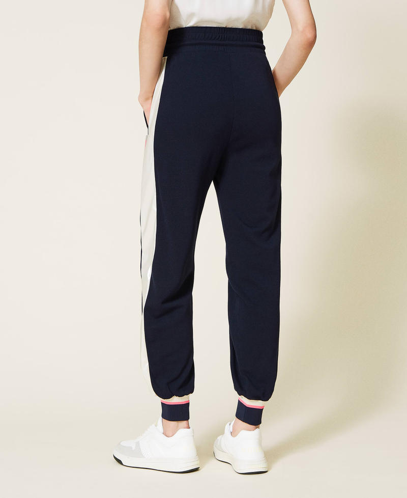 Joggers with inserts Two-tone “Space Blue” / Chantilly Woman 221AT221E-04