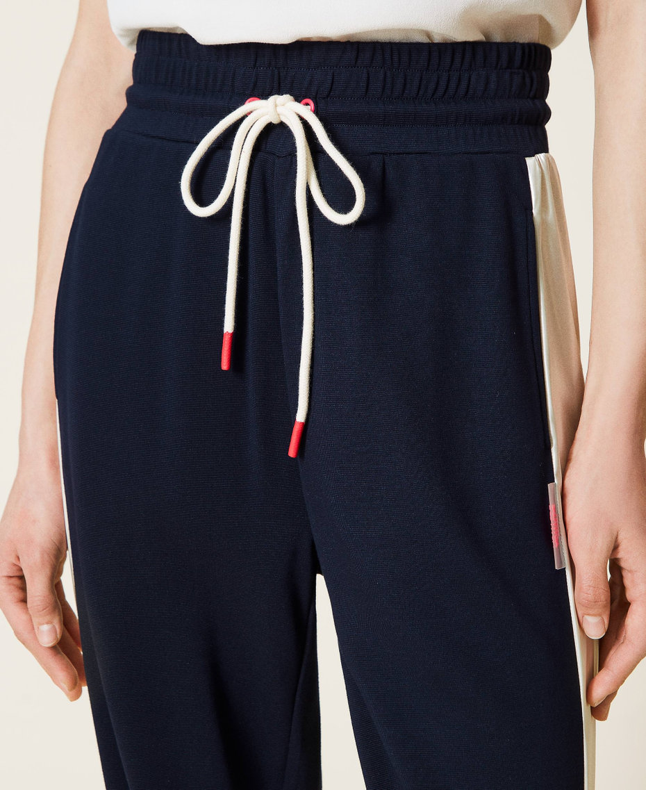 Joggers with inserts Two-tone “Space Blue” / Chantilly Woman 221AT221E-05