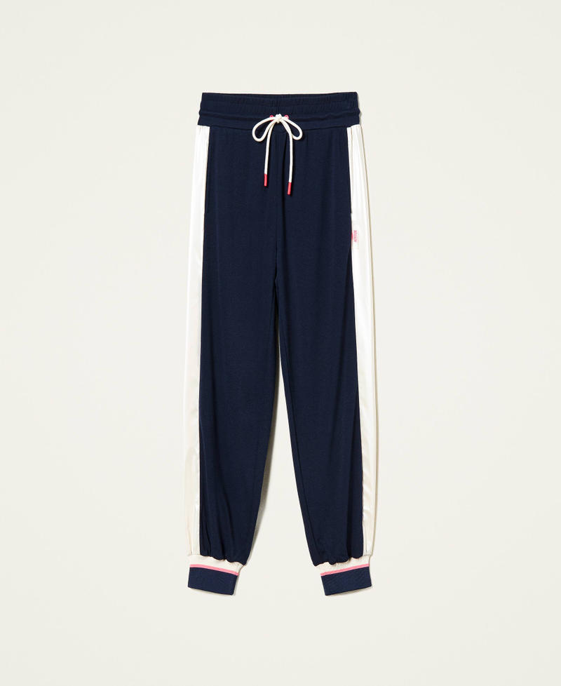 Joggers with inserts Two-tone “Space Blue” / Chantilly Woman 221AT221E-0S