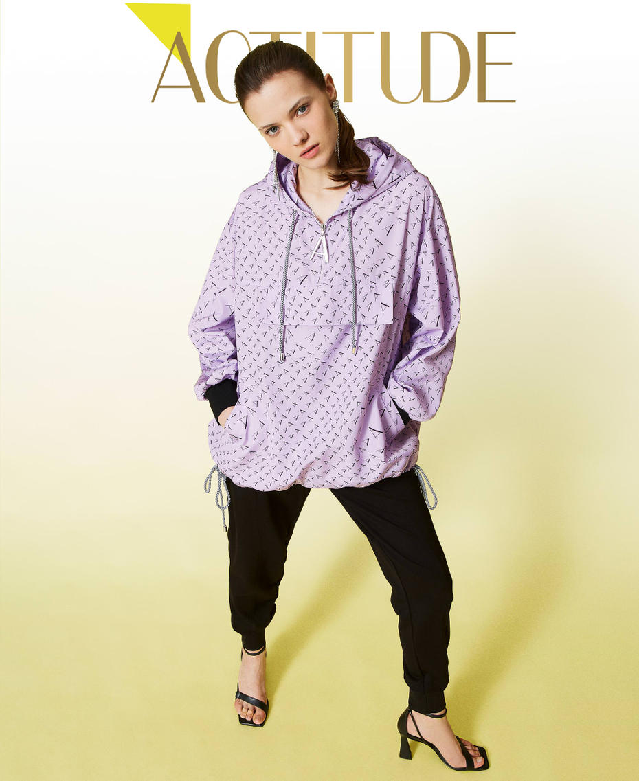 Taffeta jacket with all over logo