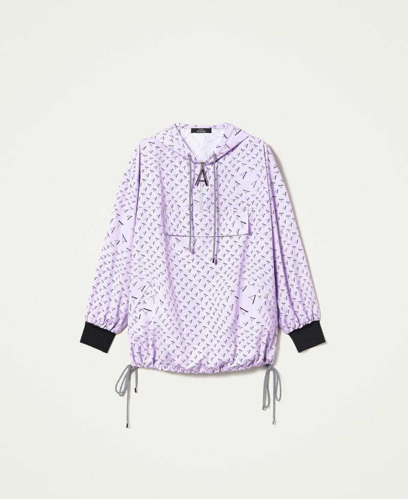 Taffeta jacket with all over logo
