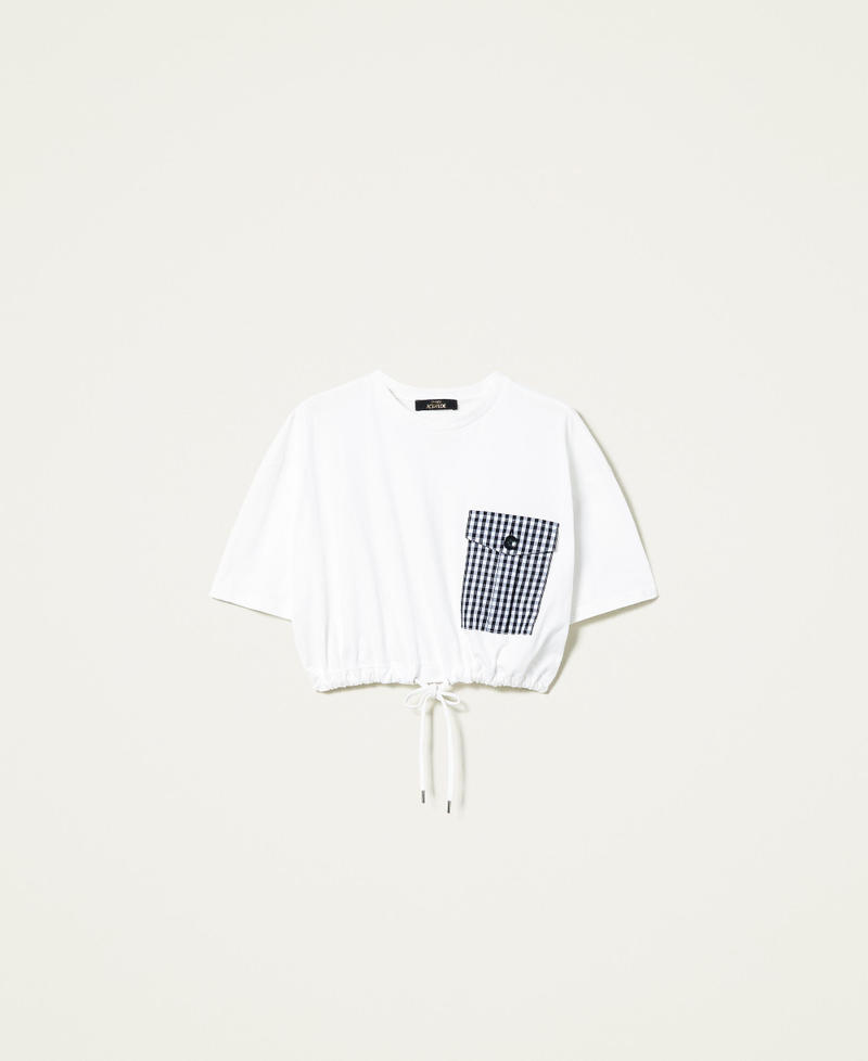 Kasten-T-Shirt mit Vichy-Tasche