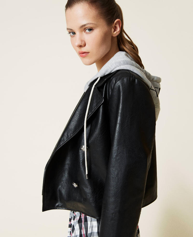 Blouson perfecto avec capuche amovible