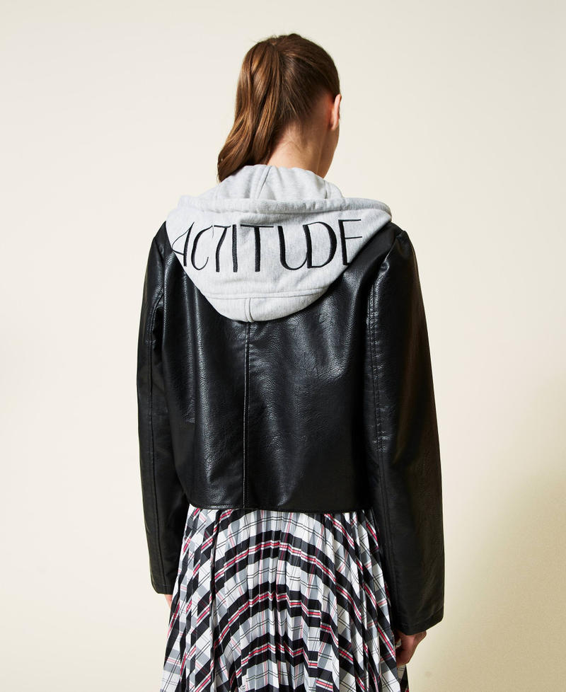 Blouson perfecto avec capuche amovible