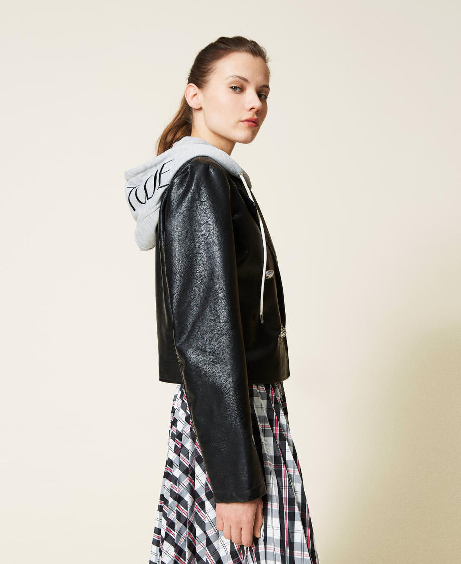 Blouson perfecto avec capuche amovible