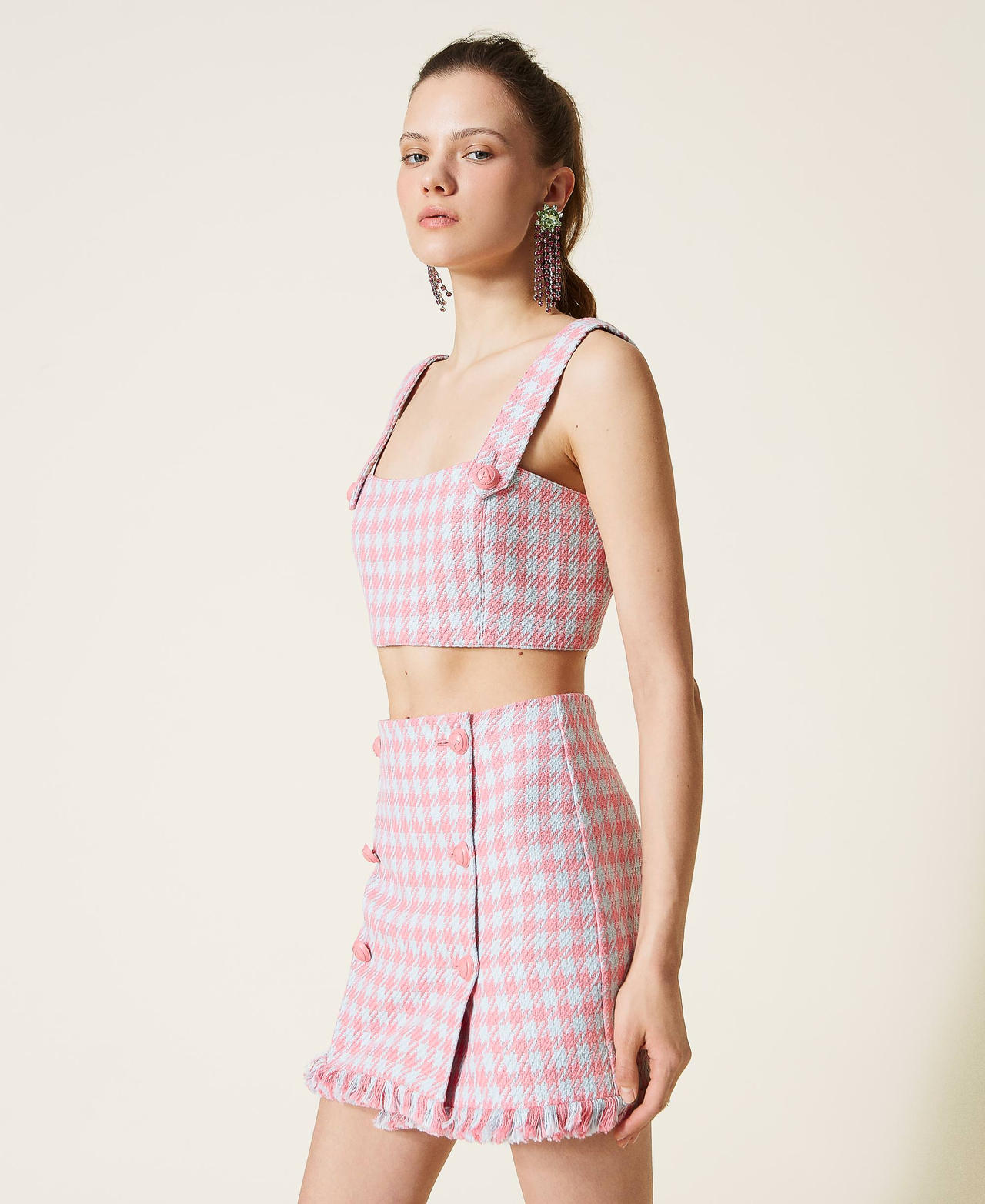Houndstooth cropped top