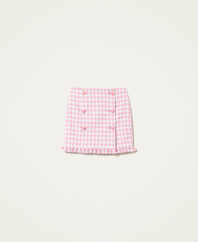 Minifalda de pata de gallo Pata de Gallo Rosa «Hot Pink» / Celeste «Angel» Mujer 221AT2274-0S