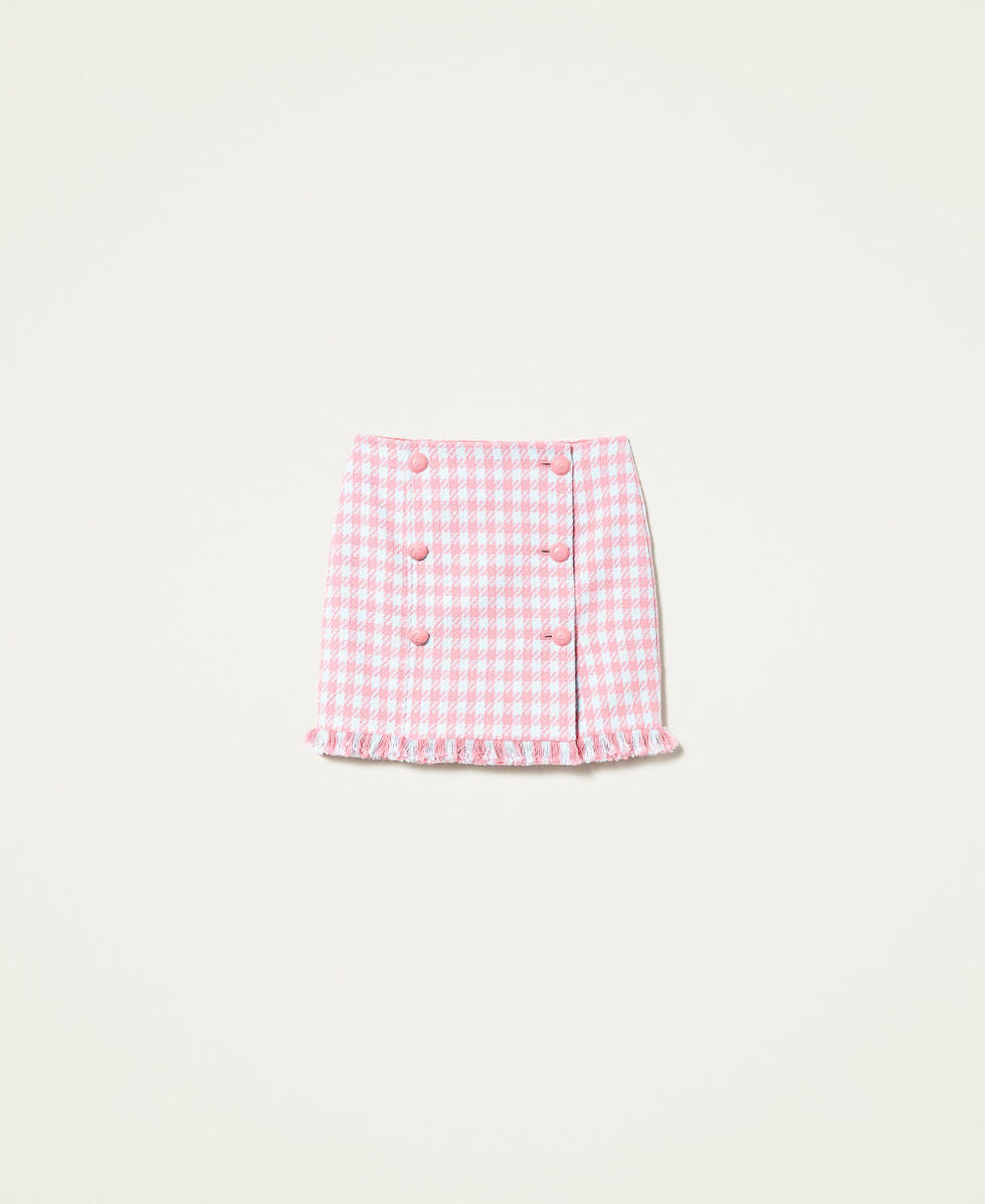 Hot pink discount houndstooth skirt