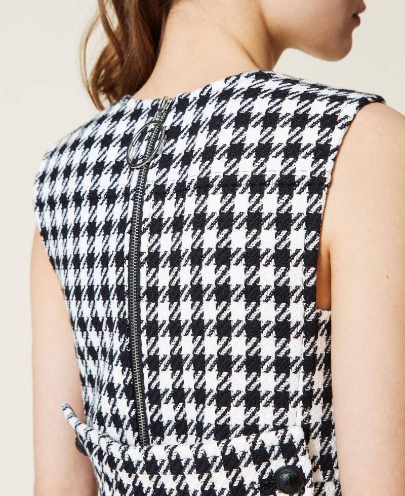 Houndstooth short dress Black / Off White Houndstooth Woman 221AT2275-05