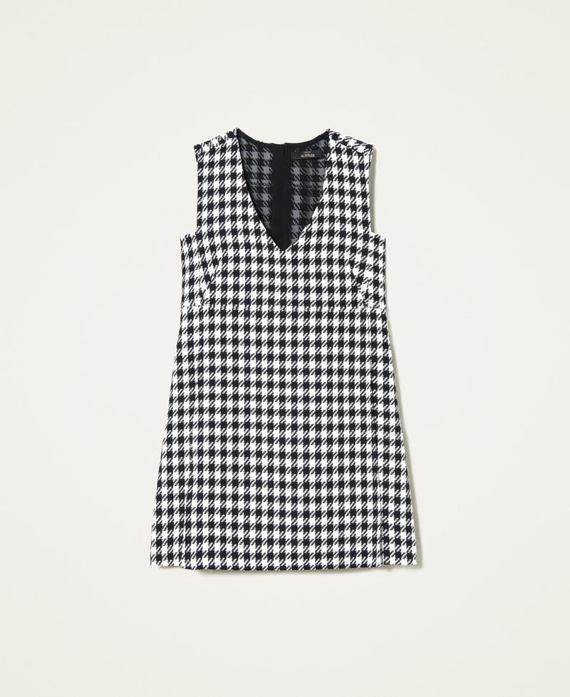Houndstooth short dress Black / Off White Houndstooth Woman 221AT2275-0S