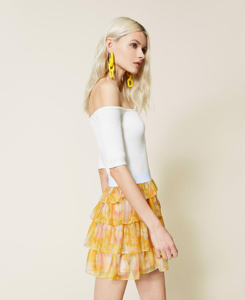 Falda de organza estampada