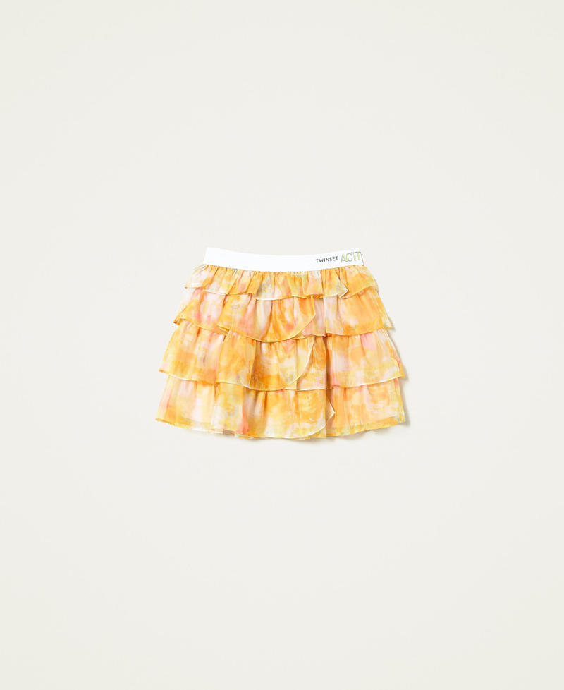 Falda de organza estampada