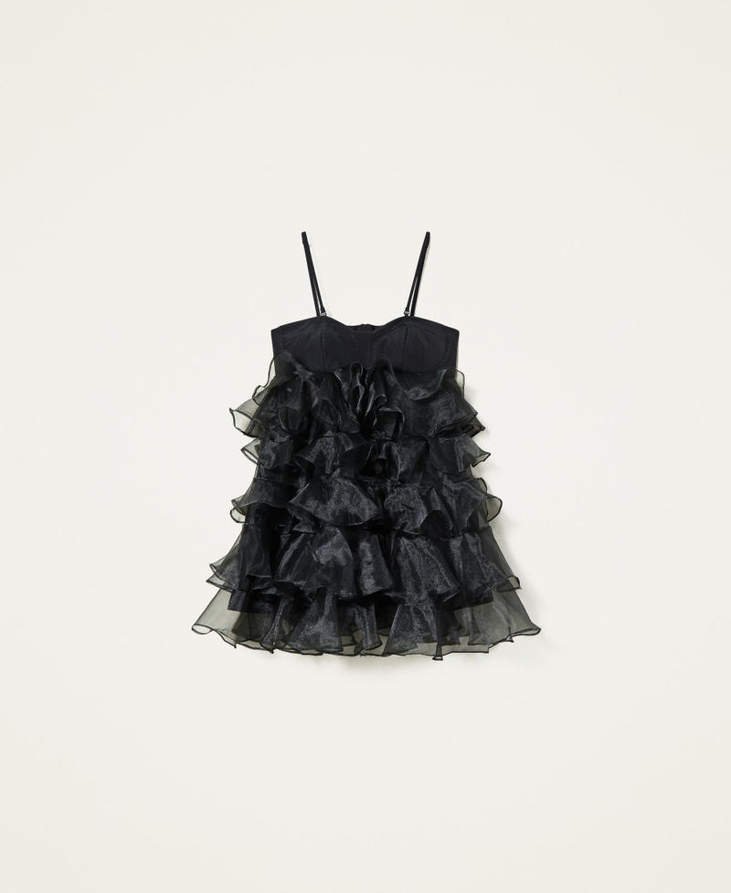 Organza dress with flounces