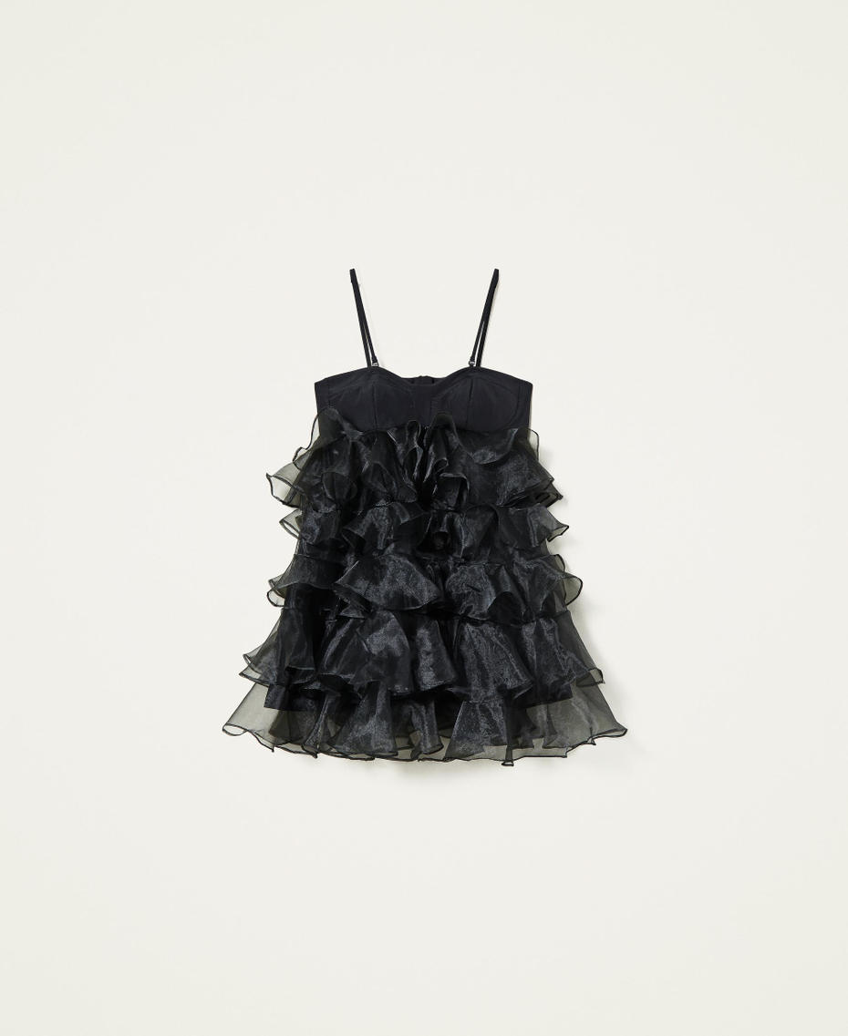 Organza dress with flounces