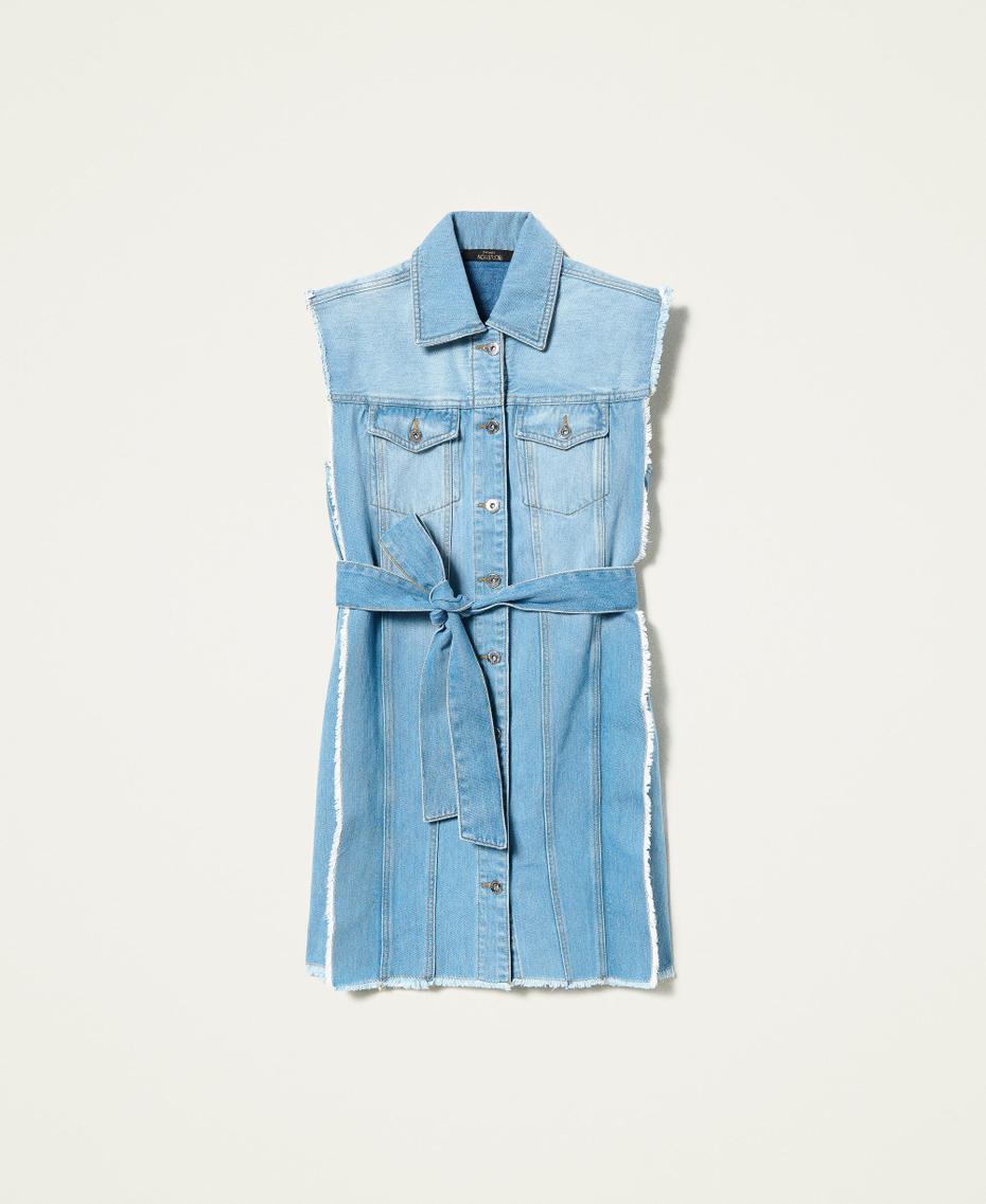 Джинсовое платье-рубашка