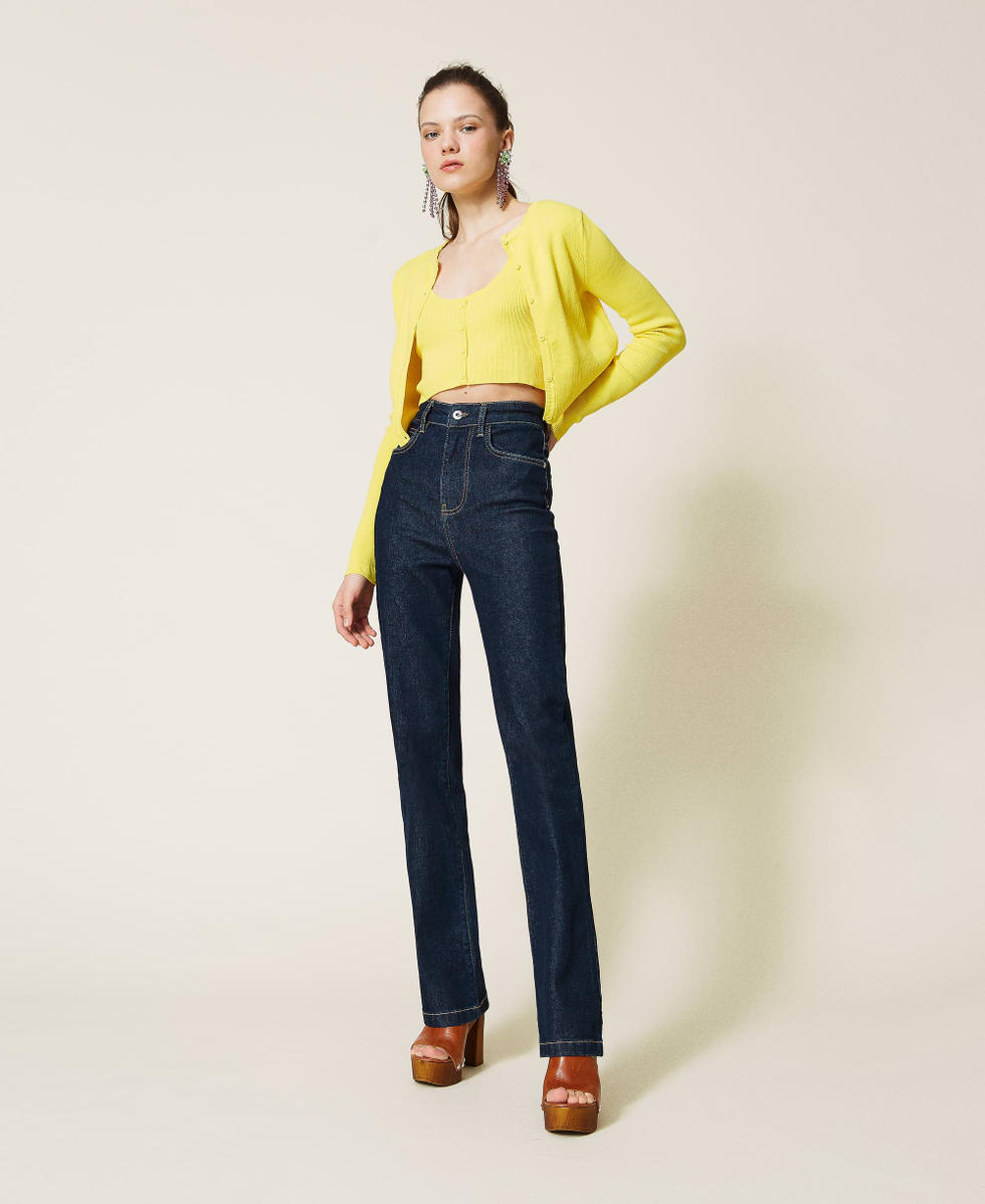 Yellow bell bottom jeans cheap